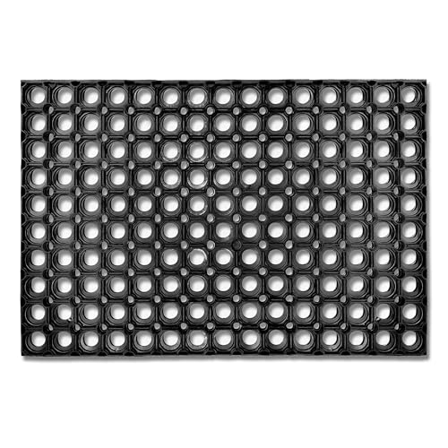 Carpido Fußmatte schwarz Gummimatte - rutschfeste Türmatte 80x120 cm - strapazierfähiger Fußabstreifer - Fußabtreter außen Gummi - Schmutzfangmatte von Carpido