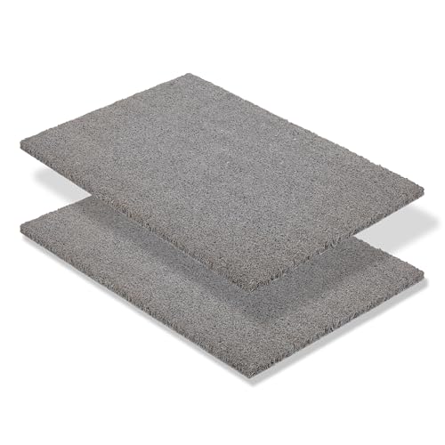 Carpido rutschfeste Kokosmatte - 2er Set 40 x 60 cm Grau - nachhaltige Naturfaser für den überdachten Außenbereich - 100% Kokos Fußmatte - Türmatte Eingang von Carpido