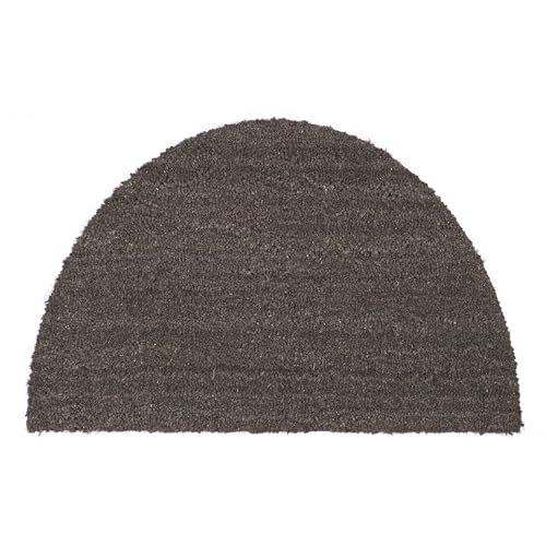 Carpido rutschfeste Kokosmatte - Halbrund 45x75 cm Grau - Nachhaltige Naturfaser für den überdachten Außenbereich - 100% Kokos Fußmatte - Türmatte Eingang von Carpido