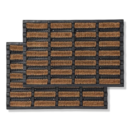 Carpido rutschfeste Outdoor Fußmatte aus Gummi & Kokos – Türmatte 40x60 cm im 2er Set für den Außenbereich – Gummi Kokosmatte wetterfest und robust Carpido rutschfeste Outdoor Fußmatte aus Gummi & Kokos – Türmatte 40x60 cm im 2er Set für den Außenbereich – Gummi Kokosmatte wetterfest und robust von Carpido