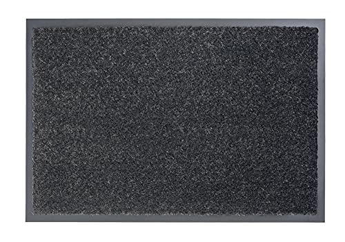 Carpido strapazierfähige Schmutzfangmatte Clara – rutschfeste Türmatte – Fußmatten für den Innenbereich – Eingangsmatte – Vorleger (grau, 60x80cm) von Carpido