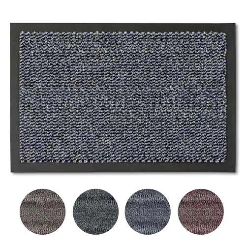 Fußmatte 80x120 cm für den Innenbereich - Türvorleger schnelltrocknend - Rutschfester Sauberlauf blau meliert - Schlichter Fußabstreifer Fußmatte 80x120 cm für den Innenbereich - Türvorleger schnelltrocknend - Rutschfester Sauberlauf blau meliert - Schlichter Fußabstreifer von Carpido