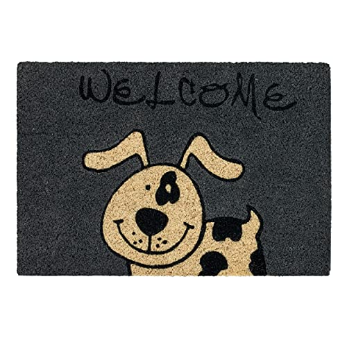 Carpido Fußmatte Kokos Hund – Türmatte 40x60 cm – antibakterielle Eingangsmatte – Kokosmatte mit Vinylrücken – natürliches Material – 100% Kokos von Carpido