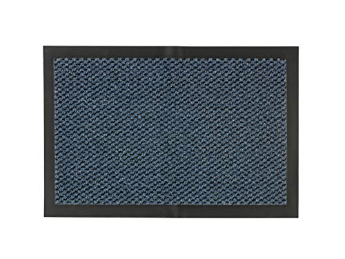 Carpido Fußmatte 60x80 cm für den Innenbereich - Türvorleger schnelltrocknend - Rutschfester Sauberlauf blau meliert - Schlichter Fußabstreifer von Carpido