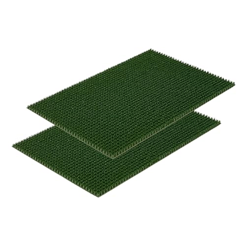 Carpido Fußmatte grün für aussen - strapazierfähige Türmatte Outdoor 40x60 cm 2er Set - Fußabstreifer für den Außenbereich - Fußabtreter mit feinen Borsten von Carpido