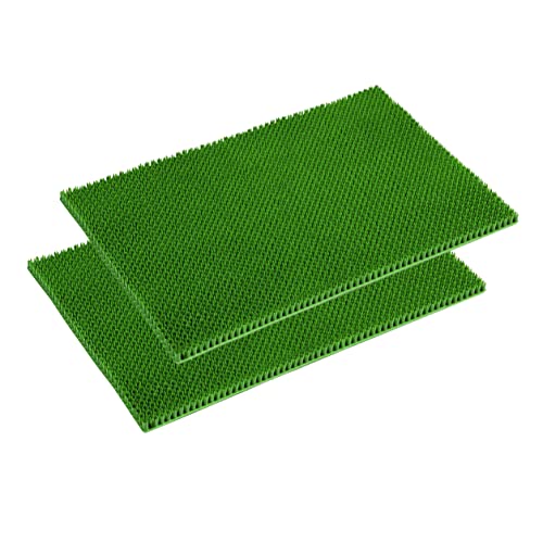 Wetterfeste Fußmatte Garten - Grün 2er Set 40 x 60 cm - Schmutzfangmatte außen - Fussmatte leicht zu reinigen - Türmatte Plastik Borsten 1,4 cm hoch von Carpido