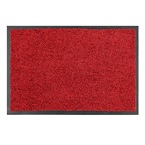 Carpido Fußmatte rot – Eingangsmatte innen – Schmutzfangmatte 60x180 cm – Läufer Flur rutschfest – Wohnzimmer Deko - Türmatte Sauberlaufmatte von Carpido