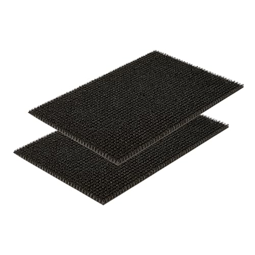 Wetterfeste Fußmatte Garten - Schwarz 2er Set 40x60 cm - Schmutzfangmatte außen - Fussmatte leicht zu reinigen - Türmatte Plastik Borsten 1,4 cm hoch von Carpido