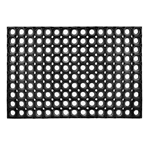 Carpido Fußmatte schwarz Gummimatte - rutschfeste Türmatte 40x60 cm - strapazierfähiger Fußabstreifer - Fußabtreter außen Gummi - Schmutzfangmatte von Carpido
