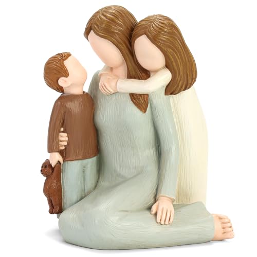 Carracci Mutter und Kinder Figuren, geformte handbemalte Mutter und zwei Kinder Statuen, Mutter Sohn Tochter Figuren Geschenke für Muttertag Jahrestag Geburtstag Carracci Mutter und Kinder Figuren, geformte handbemalte Mutter und zwei Kinder Statuen, Mutter Sohn Tochter Figuren Geschenke für Muttertag Jahrestag Geburtstag von Carracci