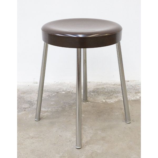 Hocker S501 aus Metall und Kunststoff (braun), Carrara & Matta von Carrara & Matta