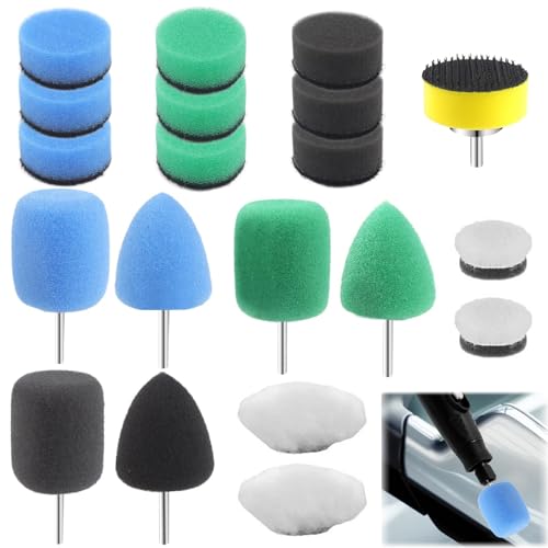 20 Pcs PolierschwäMme Polieraufsatz Akkuschrauber Polierschwamm Polierpad Polieraufsatz Handpolierschwamm Polierschwamm Auto Politur Schwamm PolieraufsäTze Akkuschrauber Polierschwamm Akkuschrauber von Carreneu