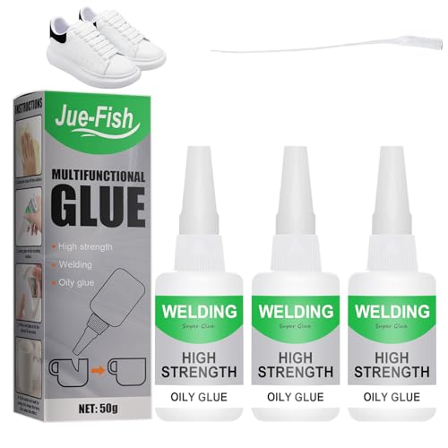 3 Pcs Sekundenkleber Mächtiger Universalkleber 50g Welding High Strength Oily Glue Welding Super Wasserdichter Superkleber Sekundenkleber Stark Multifungctional Glue für Kunststoff Metall Lederharz von Carreneu
