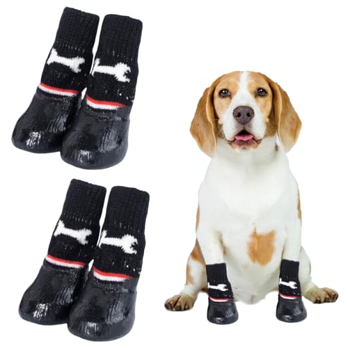 4 Pcs Hundeschuhe Hundesocken Hundeschuhe Pfotenschutz Outdoor Hundesocken Anti Rutsch Hundeschuhe Wasserdicht Hundesocken Leckschutz Hunde Schuhe Outdoor Schuhe FüR Hunde Hundesocken Wasserdicht von Carreneu