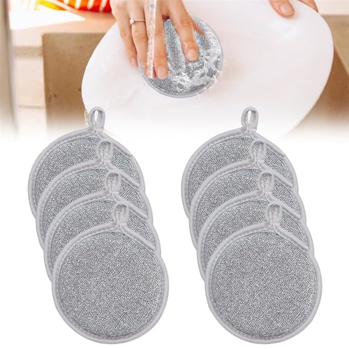 Carreneu 8PCS Multipurpose Wire Dishwashing Rags Draht Geschirrtuch 2024 Neu Non Scratch Wiederverwendbar Drahtgeschirrtuch FüR Nass Und Trocken Topfreiniger Putzlappen FüR KüChe Haushalt Pfanne von Carreneu