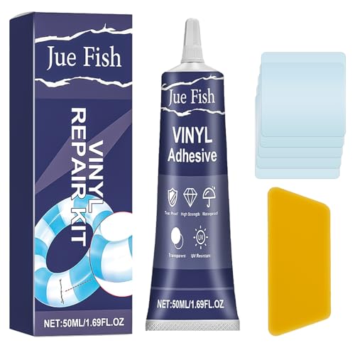 Pool Reparaturset Heavy Duty Poolfolie Reparaturset Wasserbett Reparaturset, Heißwasser- Und Uv-Beständiger Pool Flickzeu 50 Ml für Whirlpools Aufblasbare Spas (5 Stück Flicken + 1 Stück Schaber) von Carreneu