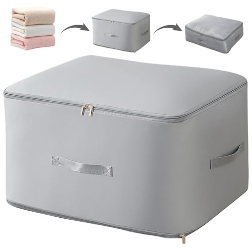 Selbstkomprimierender Organizer, Platzsparende,Extrem Platzsparender Selbstkomprimierender Organizer,Selbstkomprimierende Aufbewahrungstasche for Bettdecken,Kleidung,Decken(Grau) von Carreneu