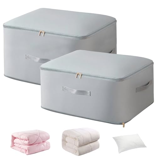 Selbstkomprimierender Organizer,2 Stück Platzsparender Organizer,Selbstkompressions-Organizer,Aufbewahrung für Bettdecken,Kleidung Aufbewahrung (Grau)54x42x30cm; 54x42x60cm von Carreneu