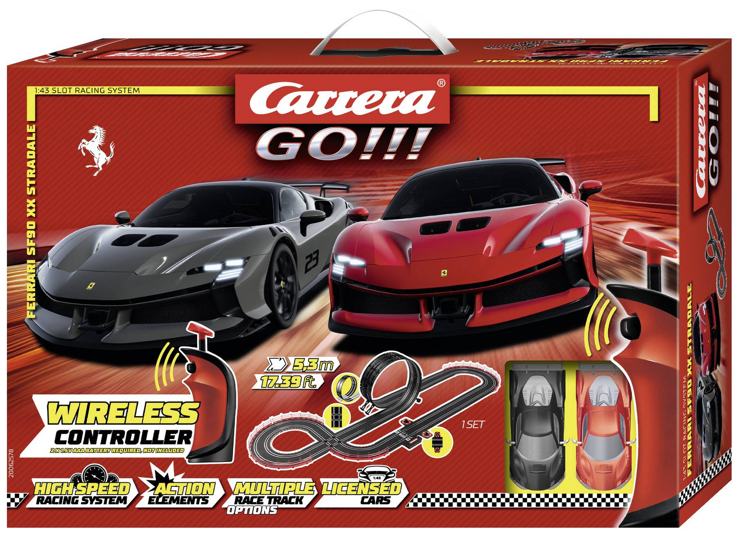 Carrera 20062578 Go!!! Ferrari Supercar Power Start Set Rennbahn Set 2 Autos B-Ware von Carrera