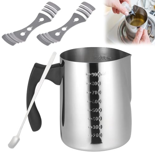 900 ml Kerzenwachs Schmelztopf, Edelstahl Kerzenherstellung Topf mit Graduierung und Hitzebeständigem Griff, Wachsschmelztopf mit Löffel für Kerzen Butter Käse Schokolade Karamell Seifenherstellung 900 ml Kerzenwachs Schmelztopf, Edelstahl Kerzenherstellung Topf mit Graduierung und Hitzebeständigem Griff, Wachsschmelztopf mit Löffel für Kerzen Butter Käse Schokolade Karamell Seifenherstellung von Carreuty