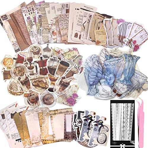 290pcs Ästhetische Scrapbooking Aufkleber Papier Pack, DIY dekorative Papier Dessert Supplies Aufkleber Papier Kit für Scrapbook Supplies Journal Kit (Dessert Zeit) von Carreuty