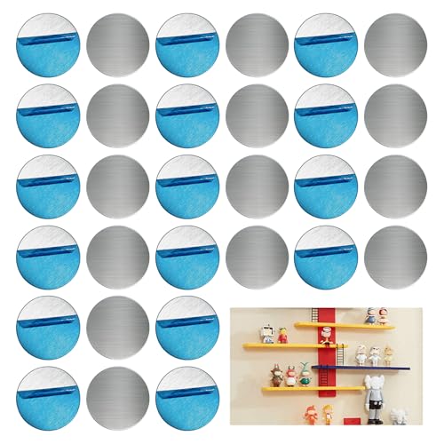 60 Stück Metallplättchen Selbstklebend, Runde Metallplatte für Magnete Starke Magnetkraft für sicheren Halt für Kinderzimmer Deko und Figuren-Aufbewahrung Büromaterial（20mm Durchmesser, 0.55mm Dicke） von Carreuty