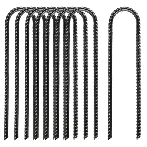 8 Stück Bodenanker 30cm U Förmige Erdanker Stahlnägel mit Gewinde Schräges Modell Heringe Erdnägel Stabil Zeltheringe Bodenanker Trampolin für Sicherung Vordächern、Schaukel、Zäune、Fußballstange Schwarz 8 Stück Bodenanker 30cm U Förmige Erdanker Stahlnägel mit Gewinde Schräges Modell Heringe Erdnägel Stabil Zeltheringe Bodenanker Trampolin für Sicherung Vordächern、Schaukel、Zäune、Fußballstange Schwarz von Carreuty