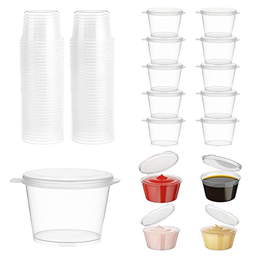Carreuty 100 Stück Aufbewahrungsdosen mit Deckel,1oz Runder Lebensmittelbehälter Mikrowellengeeignet für Soßen, Dips, Gewürze, Ketchup Salate - 25ml Carreuty 100 Stück Aufbewahrungsdosen mit Deckel,1oz Runder Lebensmittelbehälter Mikrowellengeeignet für Soßen, Dips, Gewürze, Ketchup Salate - 25ml von Carreuty