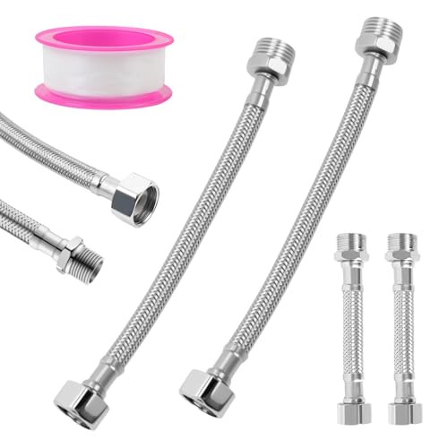 4 Stück Flexschlauch 3/8 Wasserhahn Schlauch Verlängerung, G3/8 Edelstahl Geflochtener Flexibler Armaturenschlauch für Wasserhahn Eckventil Wassererhitzer (20cm/10cm) 4 Stück Flexschlauch 3/8 Wasserhahn Schlauch Verlängerung, G3/8 Edelstahl Geflochtener Flexibler Armaturenschlauch für Wasserhahn Eckventil Wassererhitzer (20cm/10cm) von Carreuty