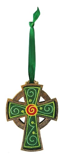 Celtic Treads handbemaltes Keltenkreuz mit bunter keltischer Kunst Celtic Treads handbemaltes Keltenkreuz mit bunter keltischer Kunst von Royal Tara