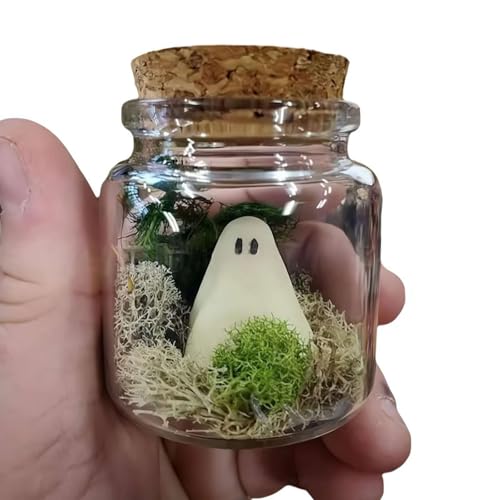 Mini Pet Ghosts in a Jar Halloween Ghost Glow in The Dark Little Ghost, Luminous Ghost Figures with Moss in Glass Dome Decor, Halloween Ghost Decoration Mini Pet Ghosts in a Jar Halloween Ghost Glow in The Dark Little Ghost, Luminous Ghost Figures with Moss in Glass Dome Decor, Halloween Ghost Decoration von Carroterr