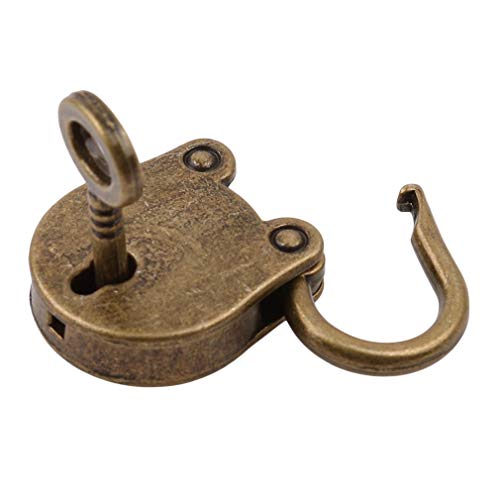 Metall Vintage Old Style Mini Vorhängeschloss Kleine Gepäck Box Key Lock Kupfer Farbe Heimgebrauch Hardware Dekoration, Legierung, Kupfer, GRÖßE Nützlich und Praktisch von Carry stone