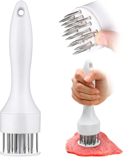Meat Tenderiser Pin Tool Stainless Steel Pin Manual Steak Hammer Tool, Meat Loosening Pin for Kitchen Cooking Chicken Breast Steak, Pork, Chicken, Fish, Beef (White) von CarsMinders