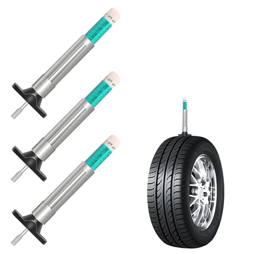 Reifenprofiltiefenmesser Set, 3 Stück, Reifen Profiltiefenmesser, 6-seitiger intelligenter farbcodierter reifen profiltiefe messen, Reifentiefenmessgerät in 25 mm/32 inch von CarsMinders