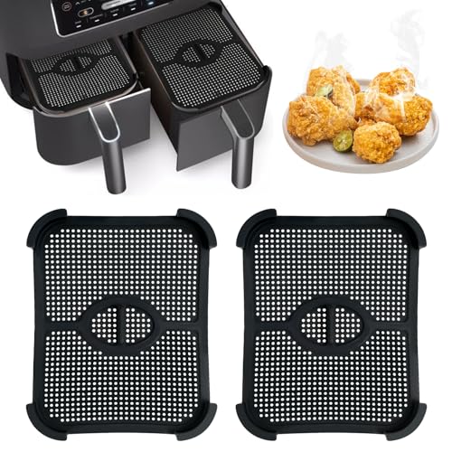2 Stück Spritzschutz für Ninja Foodi Max Dual Zone AF400EU AF451EU, Wiederverwendbar Silikon Spritzschutz Ninja Heißluftfritteuse Edelstahl Airfryer Zubehör Schützt Heizspirale & Ventilator (Stil 2) 2 Stück Spritzschutz für Ninja Foodi Max Dual Zone AF400EU AF451EU, Wiederverwendbar Silikon Spritzschutz Ninja Heißluftfritteuse Edelstahl Airfryer Zubehör Schützt Heizspirale & Ventilator (Stil 2) von Carseatty