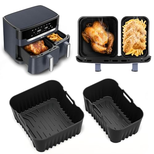 Silikonform HeißLuftfritteuse für Tefal EY942B Dual Easy Fry XXL Doppelkammer-Heißluftfritteuse, Airfryer Silikonform Antihaft, Air Fryer Silikon Einsatz Zubehör Wiederverwendbar Anstelle Backpapier Silikonform HeißLuftfritteuse für Tefal EY942B Dual Easy Fry XXL Doppelkammer-Heißluftfritteuse, Airfryer Silikonform Antihaft, Air Fryer Silikon Einsatz Zubehör Wiederverwendbar Anstelle Backpapier von Carseatty