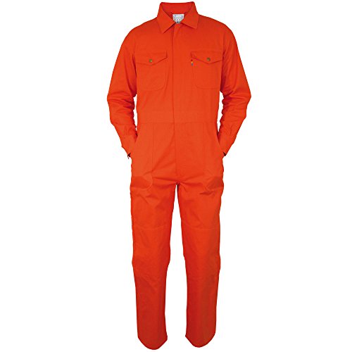 Carson Classic Workwear Arbeitsoverall aus reiner Baumwolle, 1 Stück, 44, orange, KTH735.OR von Carson Classic Workwear
