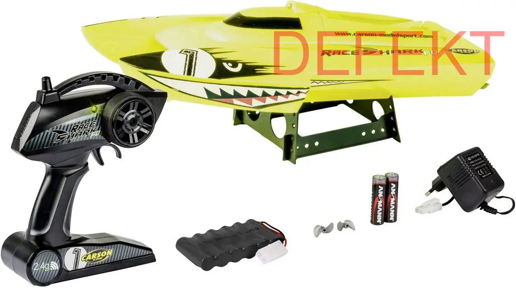 D-Ware Carson Modellsport Race Shark Fd Rc Motorboot Gelb Defektware von Carson Modellsport