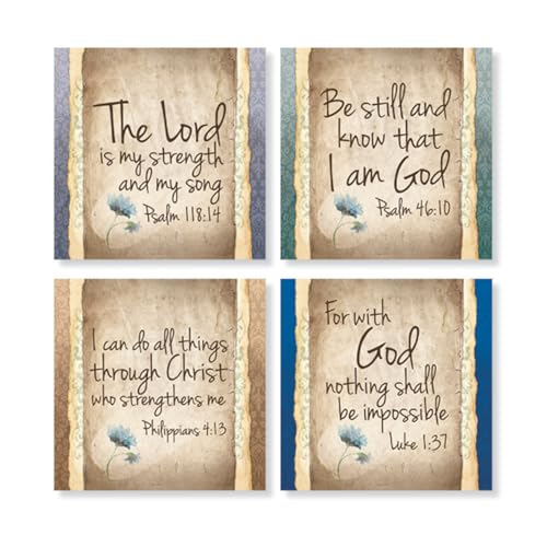 Carson Home Accents Untersetzer, quadratisch, Steingut, Aufschrift "Have Faith", 4 Stück von Carson