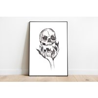 Schädel Radierung - Hochwertiger Kunstdruck Von Carson Robertson Original Kunst, Geschenk, Wand Dekor, Zeichnung, Anatomie Gothic Kunst von CarsonRobertsonArt