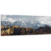 Bergkette Panorama Leinwand, Verschneite Bergspitze, Fotografie Druck, Wohnkultur, Landschaft Wandkunst, Wohnzimmer, Geschenke von CarsonZyliczPhoto