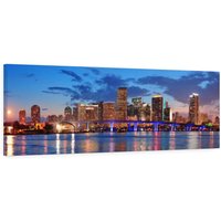 Miami Skyline Panorama Leinwand Pano Print, Florida, Geschenke von CarsonZyliczPhoto