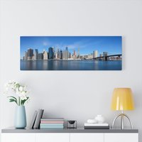 New York City Skyline Leinwand, Nyc, Panorama Fotodruck, Stadt Wandkunst, Wohndekor, Wohnzimmer, Geschenke von CarsonZyliczPhoto