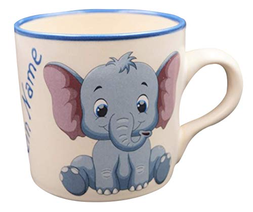 Carstens Keramik® Namenstasse Elefant Tasse mit Namen Elefant sitzend - Handgefertigt in Deutschland von Carstens Keramik