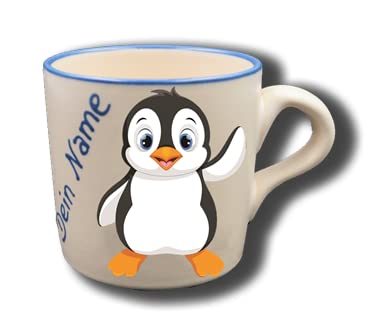 Carstens Keramik® Namenstasse Pinguin - Tasse mit Namen Pinguin - Handgefertigt in Deutschland von Carstens Keramik