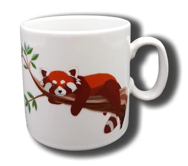 Carstens Keramik® Namenstasse aus Porzellan Roter Panda, Tasse mit Namen mit Gravur von Carstens Keramik