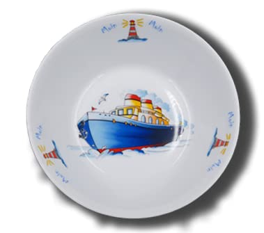 Carstens Keramik® Schale mit Namen Dampfer Schiff Boot Müslischale Schüssel aus Porzellan von Carstens Keramik