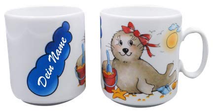 unbekannt Kinderbecher Seehund mit Schleife, Eimer & Schaufel - Porzellan, Rund, Konisch, 0,2l unbekannt Kinderbecher Seehund mit Schleife, Eimer & Schaufel - Porzellan, Rund, Konisch, 0,2l von unbekannt