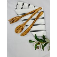 Besteck Aus Olivenholz Essbesteck Set Löffel Brotmesser Und Gabel von Cartava