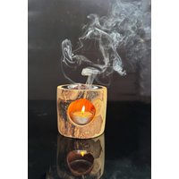 Handgefertigtes Räucherstövchen Aus Olivenholz | Rustikales Design Mit Teelicht, Sieb & Bürstchen Handgefertigtes Räucherstövchen Aus Olivenholz | Rustikales Design Mit Teelicht, Sieb & Bürstchen von Cartava